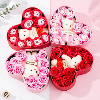 Heart-shaped rose red gift box for Valentine's Day, Christmas, New Year, Mother's Day, or birthday gifts