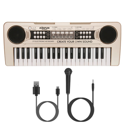 GBruno 37-key digital electronic keyboard and electric piano with microphone, ideal for kids aged 3-10 learning musical instrument