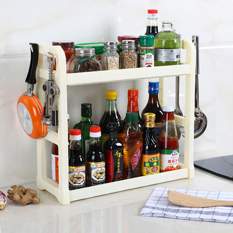 Multilayer kitchen storage shelving unit for organizing kitchen supplies