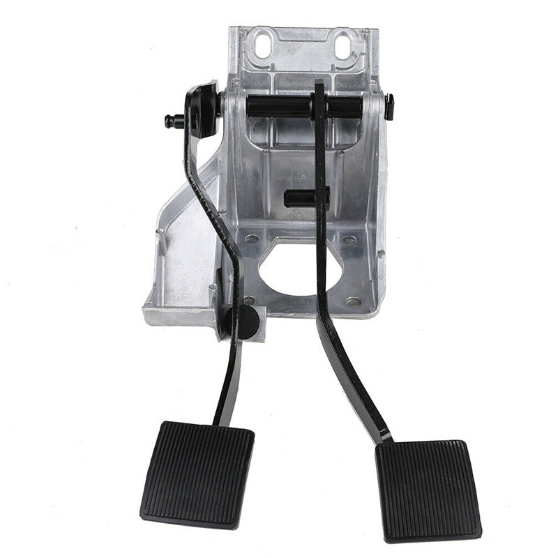 Silver metal clutch brake pedal close-up