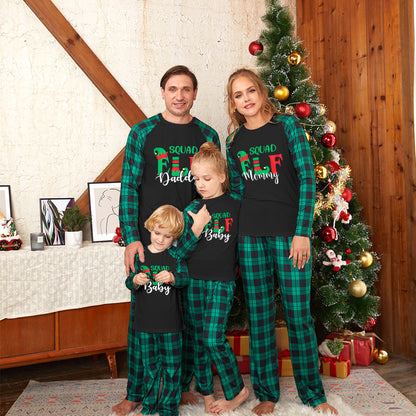 Printed autumn winter Christmas parent-child home wear pajamas set in festive seasonal pattern