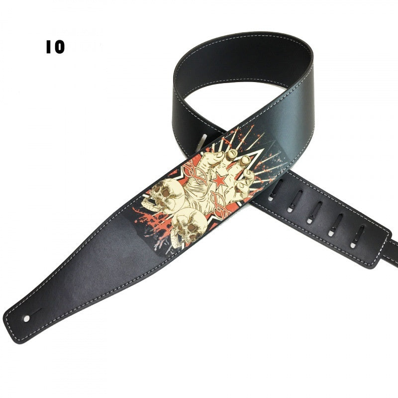Color printing folk guitar shoulder strap, musical instrument accessory, patterned fabric design