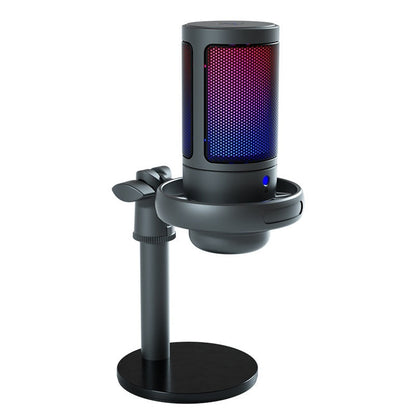 RGB colorful condenser microphone for live broadcast with wired connection