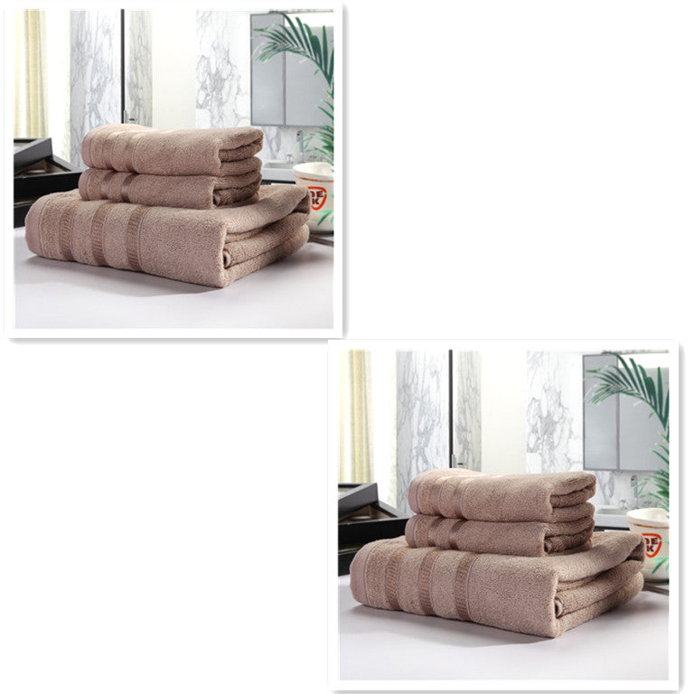 Bamboo towel set with soft textured fabric, antibacterial and hypoallergenic design.
