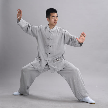 Multicolor cotton and linen outdoor sportswear performance costume by My Store