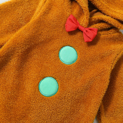 Children's Christmas infant fur hooded one-piece in solid color by My Store