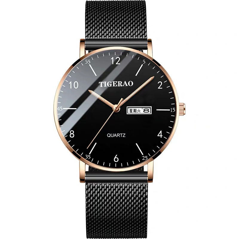 Water-resistant luminous fully automatic movement watch with a classic dial and visible hands