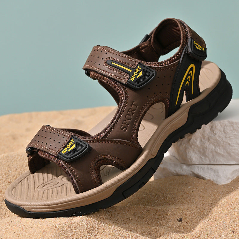 Lightweight outdoor beach open-toe sandals for men in a casual design