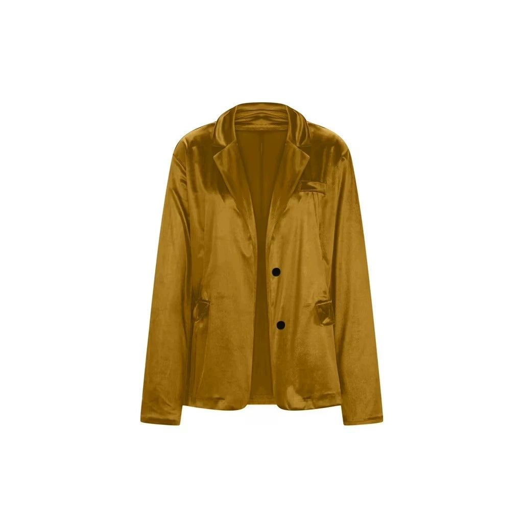 Two-button long-sleeve blazer by My Store, shown from the front