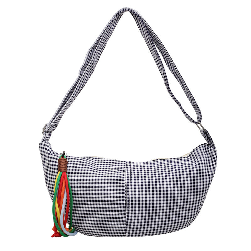 Large-capacity casual niche-style crossbody bag for students, spacious design with adjustable shoulder strap