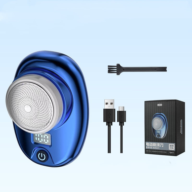 Digital waterproof travel electric portable shaver in compact black design