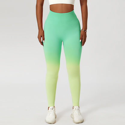 Gradient Fitness High Waist Sportswear Tight Outdoor Pants