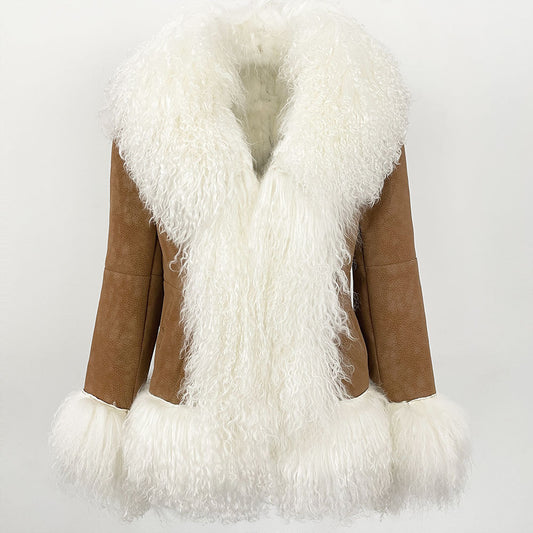 Thickened wool jacket with a suede-like finish in a classic outerwear design