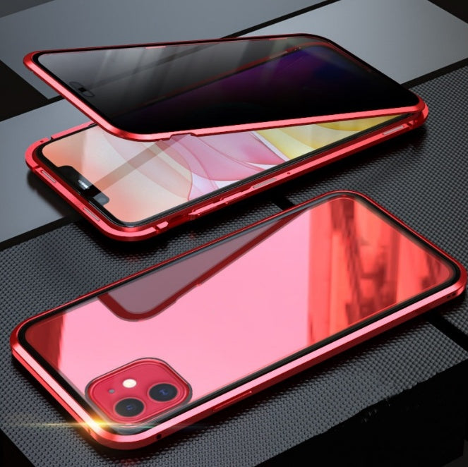 Double-sided glass Magneto mobile phone case by My Store, showing clear front and back protective panels