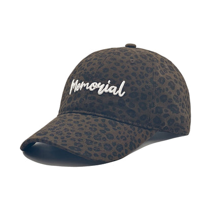 Retro leopard-print embroidered baseball cap, washed and distressed design