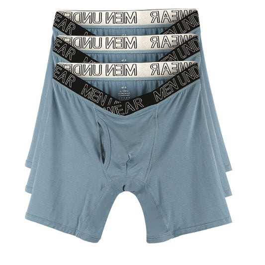 V-shape men's breathable extended-length boxer briefs for running and fitness, shown from the front