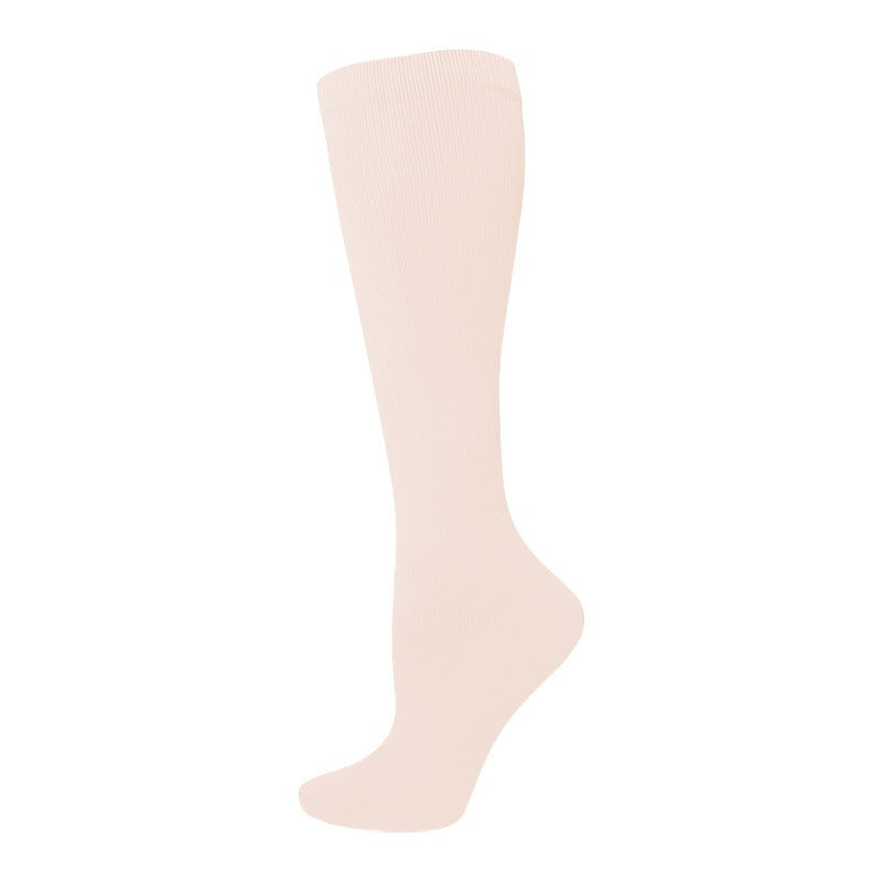 Women's calf-length compression socks in assorted colors