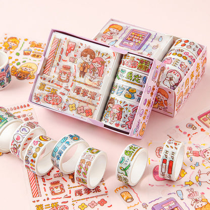 Cute tape sticker gift box with cartoon children's film stickers by My Store