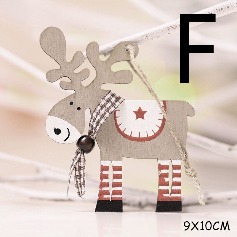 Wooden Christmas decorations pendant hanging ornament by My Store
