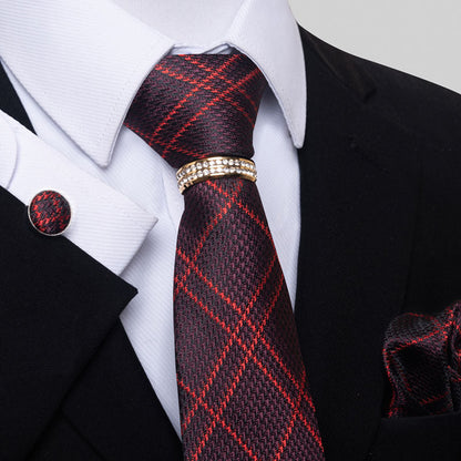 Multi-colored striped floral men's tie with vibrant floral pattern and diagonal stripes