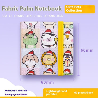 Fabric watercolor notebook for art students, square portable painting sketchbook in blue cover