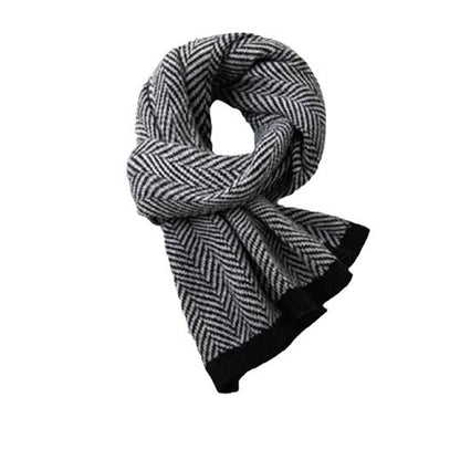 Vintage Chinese-character pattern cashmere scarf for women, featuring an intricate character print in neutral tones