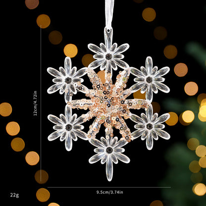 Christmas decorations sequined acrylic pendant ornament suspended for holiday tree display