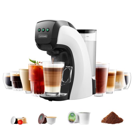 Warriors1 Coffee Maker for Keurig K Cup Espresso Machine for Nespresso Original Dolce Gusto Coffee Pods Ground Coffee Cappuccino & Latte Coffee Machine Programmable 20 Bar 28 oz Reservoir
