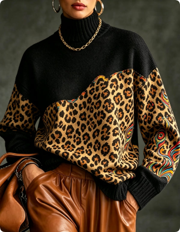 Women’s plus-size loose sweater in a relaxed fit, shown from the front