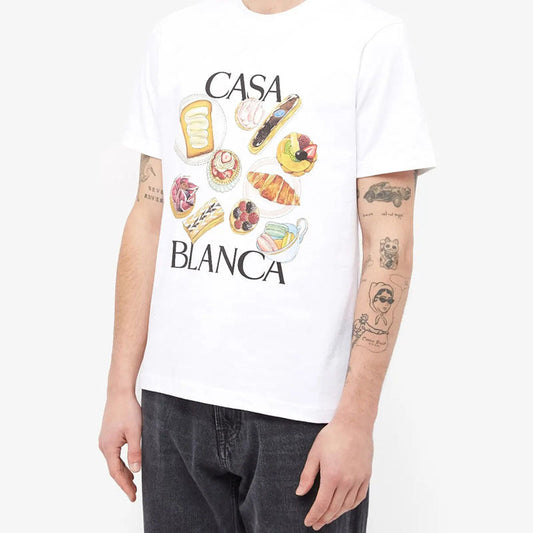 Afternoon Tea hamburger printed loose-fit short sleeve T-shirt in a casual all-match style