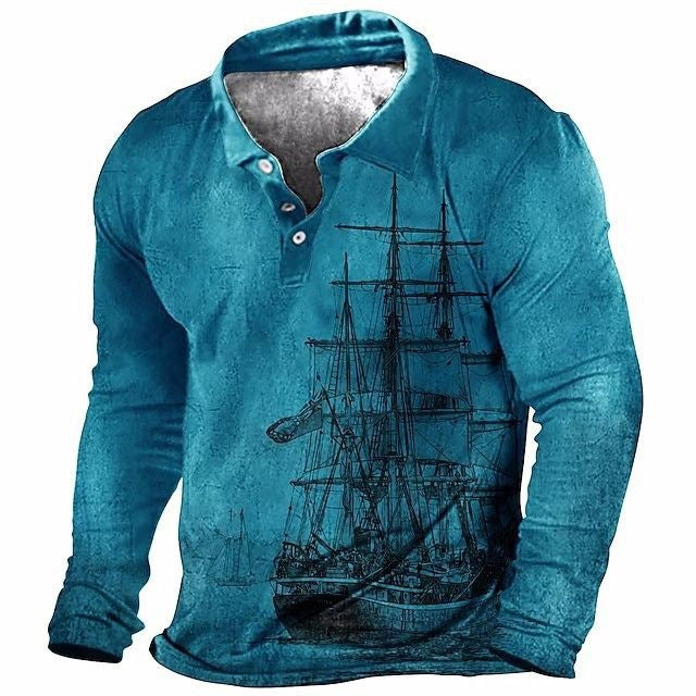 Men's personalized printed long sleeve zip-up sweatshirt in a casual style