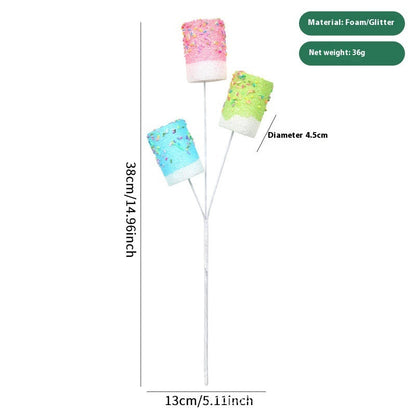 Macaron-colored Christmas twig decorations for festive holiday furnishings