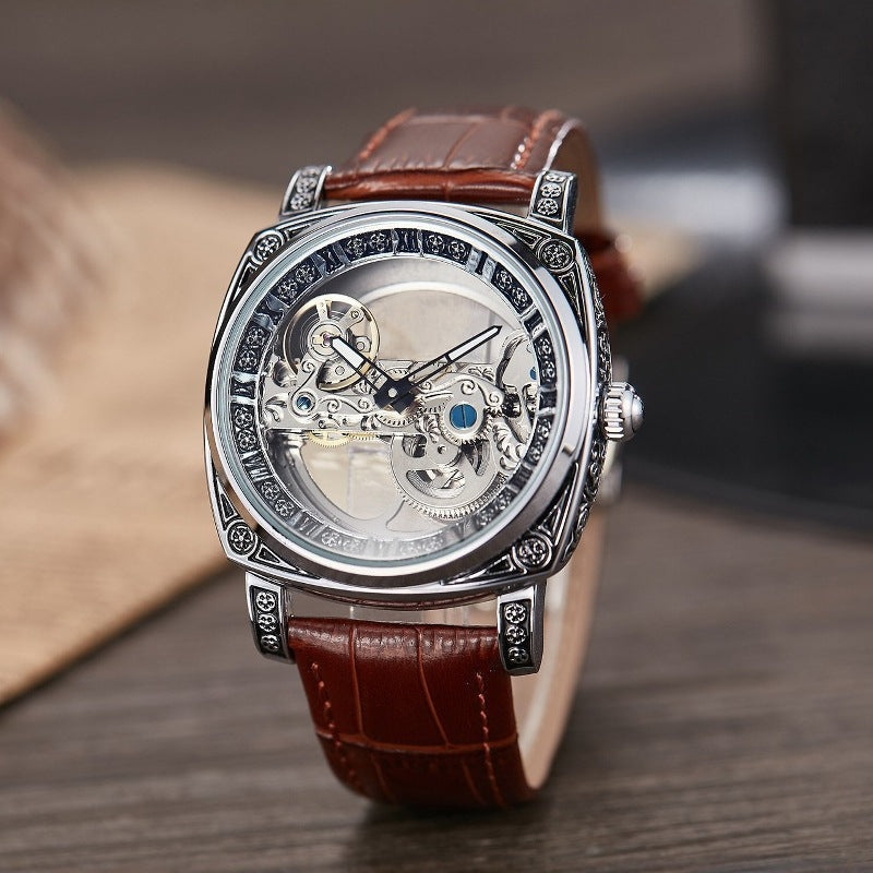 Relief-embossed vintage luminous self-winding mechanical watch by My Store
