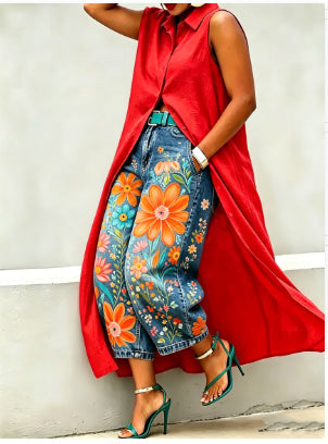 Polyester wide-leg pants by My Store in a relaxed, flowing silhouette