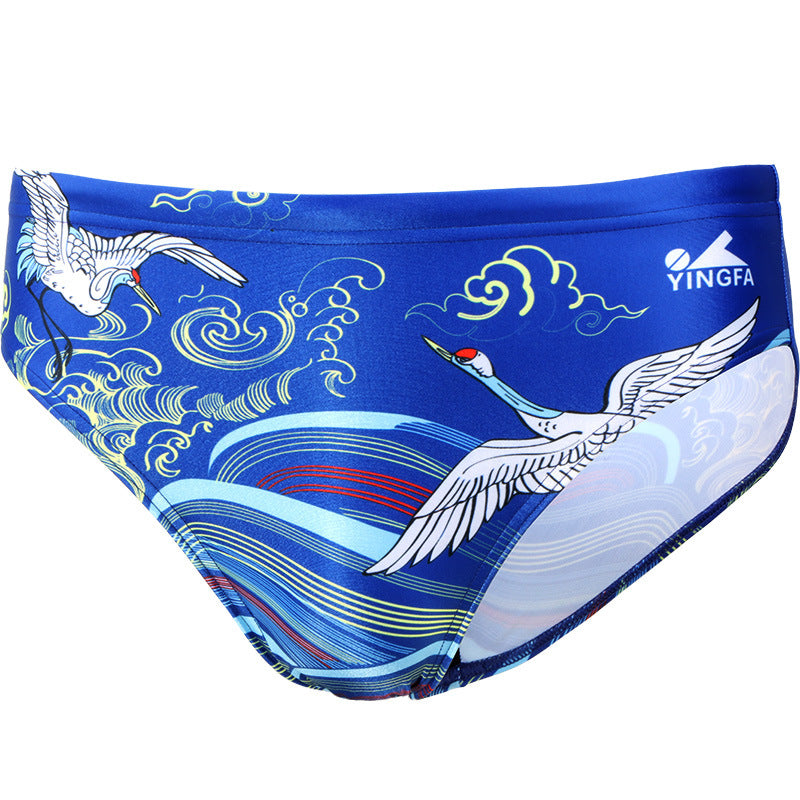 Professional racing training triangular swimming trunks in sleek athletic design