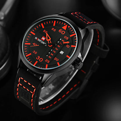 Casual business waterproof quartz watch with a classic dial and adjustable wristband