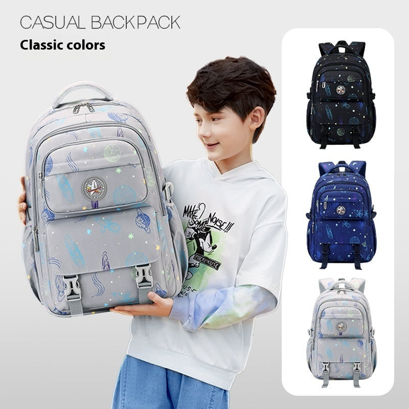 Starry sky school backpack for primary and junior high school students, spacious leisure design