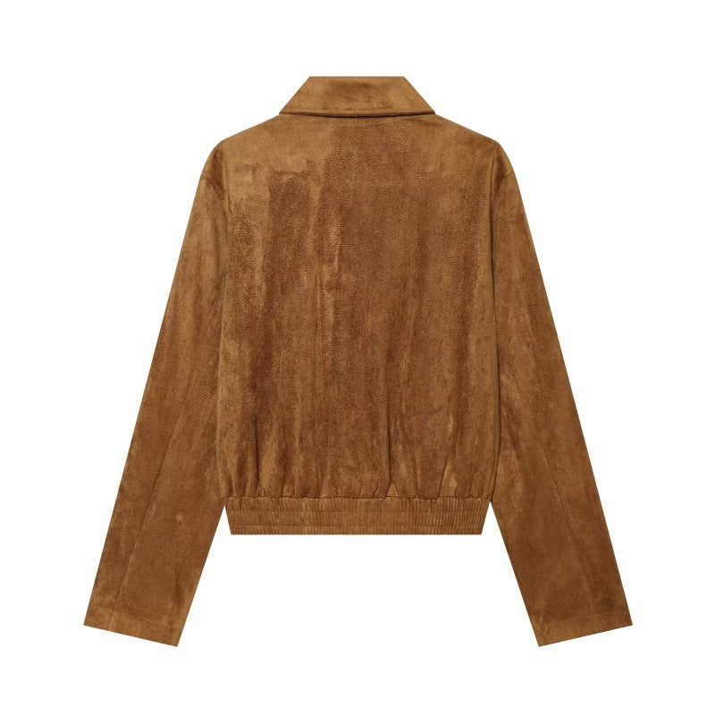 Women's retro stand-collar elastic-waist jacket coat in classic design