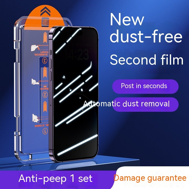 Dust-free warehouse artifact for screen protector installation, reusable cleaning tool in compact design