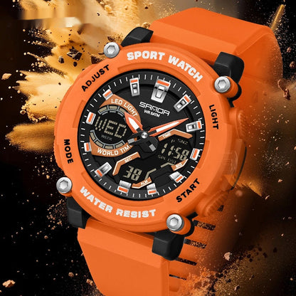 Dual-display luminous chronograph hiking watch for students by My Store