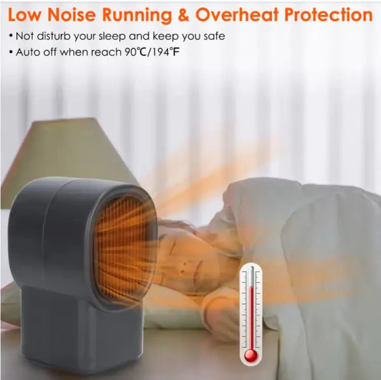 500W Portable Electric Space Heater Mini Desktop Fan Heater Personal Small Space Heater For Home Office