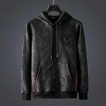 Men's Long-Sleeved Black Round Neck Sweater