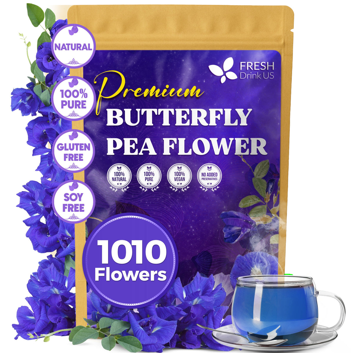 Premium Butterfly Pea Flowers Tea Bags