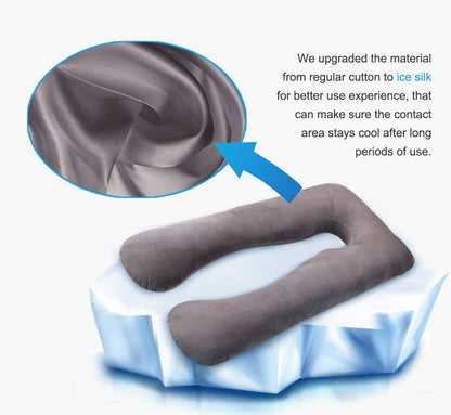 U-shaped ice silk maternity pillow for pregnant women, summer sleeping support pregnancy pillow