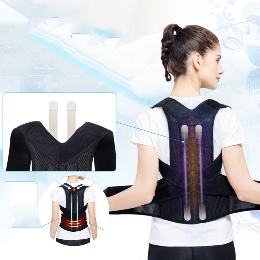 Spine bending posture corrector brace by My Store, adjustable back support worn around the shoulders