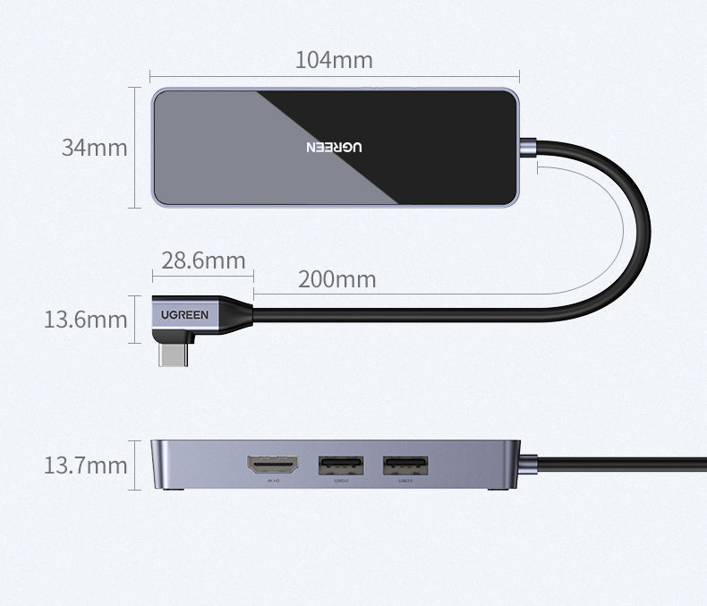 Multi-function Gigabit network card adapter with USB 3.0 branch extender ports, compact converter design