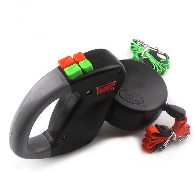 Retractable dual pet dog walking leash by My Store, featuring two leads for walking dogs together
