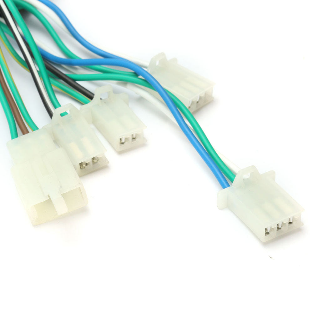 Off-road motorcycle wiring harness assembly with CDI ignition and ignition coil, black electrical components