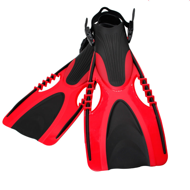 Adjustable long fin fins shown in profile, featuring a streamlined design for underwater use