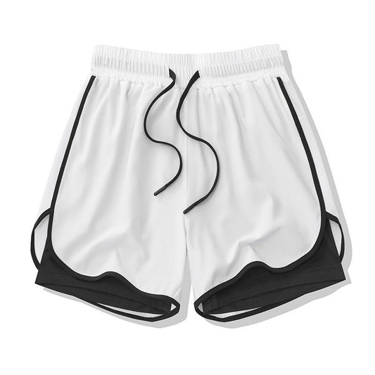 Men's summer fitness shorts set with lightweight athletic top and matching shorts in a sporty design
